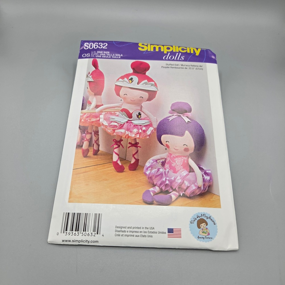 Simplicity S0632 Ballerina Stuffed Doll Sewing Pattern‎ 22.5 Inch Swan Lake 1341